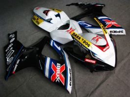 Suzuki GSX-R 600/750 2006-2007 K6 Injection ABS verkleidung - Dark Dog - Schwarz/Weiß