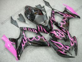 Suzuki GSX-R 600/750 2006-2007 K6 Injection ABS verkleidung - Rosa Flame - Schwarz